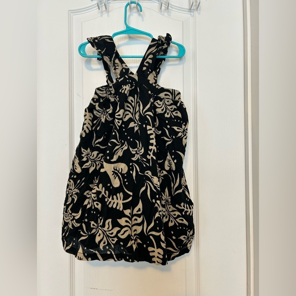 Gap Girls Black & Tan Floral Dress